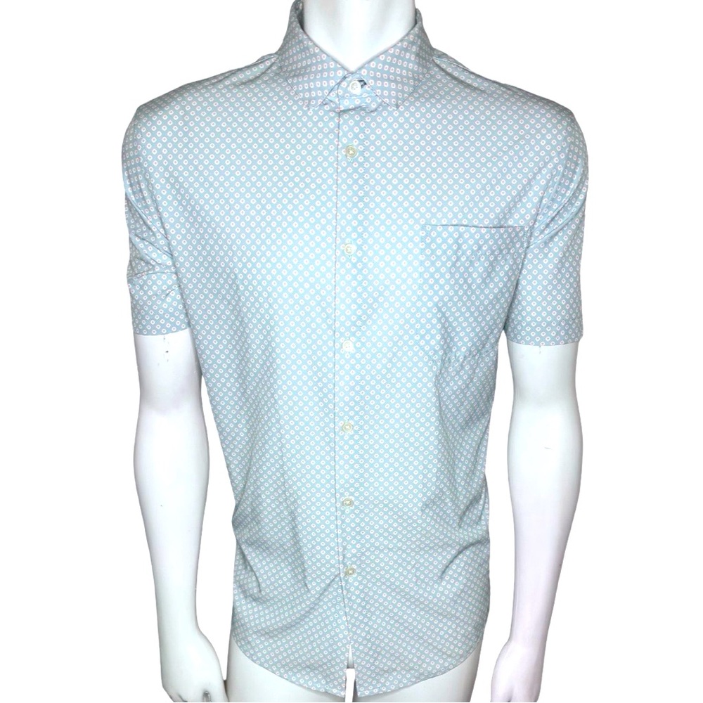 COPY - Mizzen + Main Leeward Trim Fit Button-Down Short Sleeve Shirt (Size L)